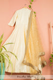 IVORY ANARKALI WITH GOLD SEQUENCE DUPATTA