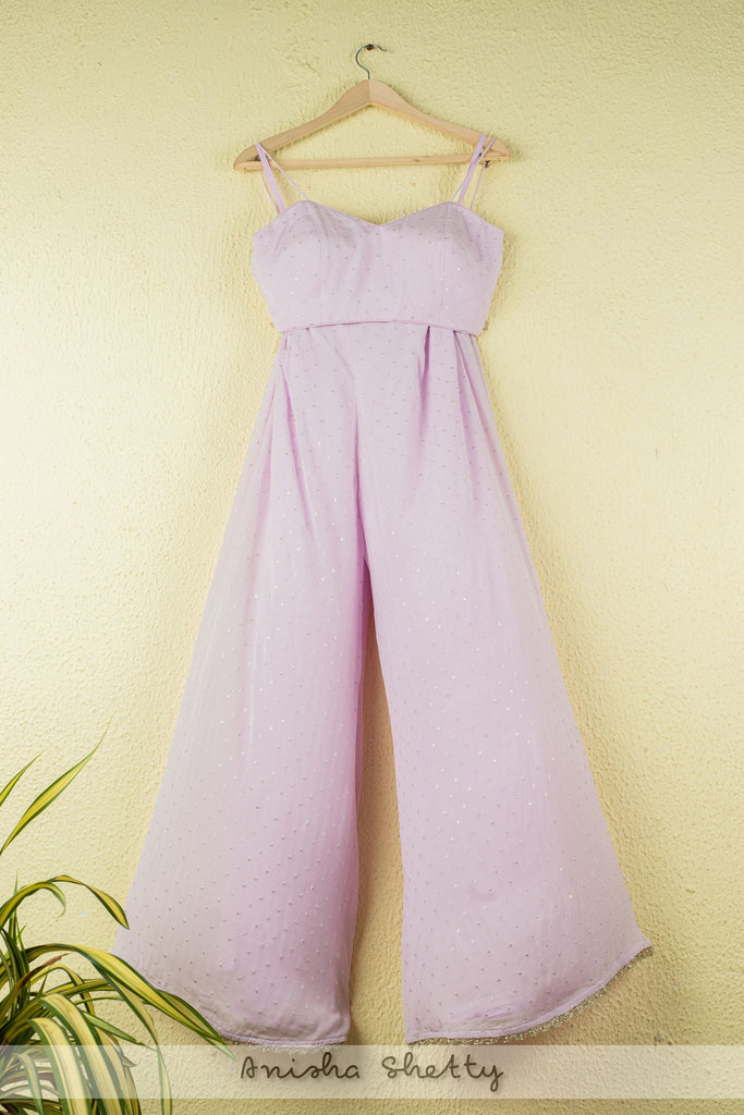 LILAC PALLAZO WITH CROP TOP & CAPE